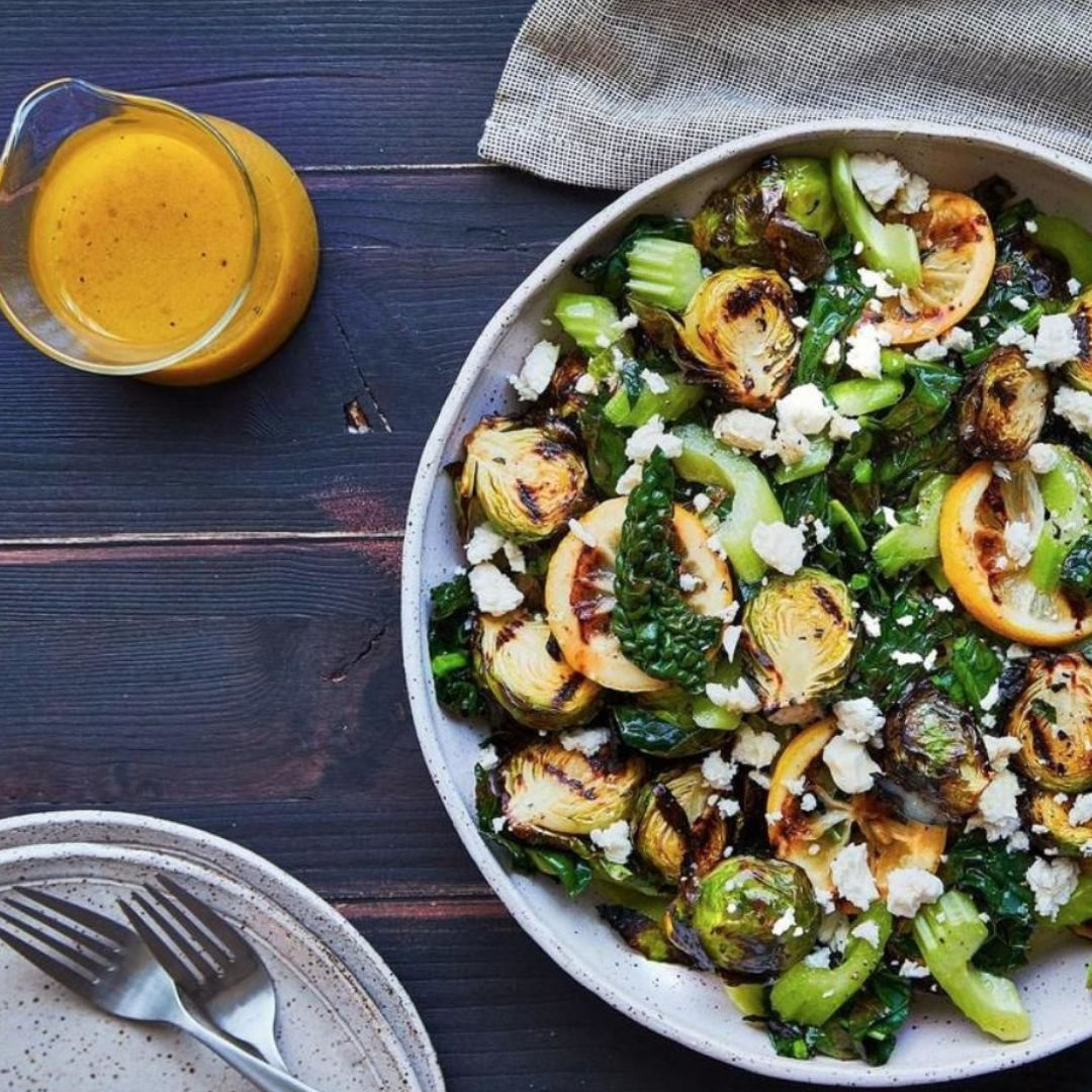Brussels sprout salad with feta and smoked olive oil Fresh Select